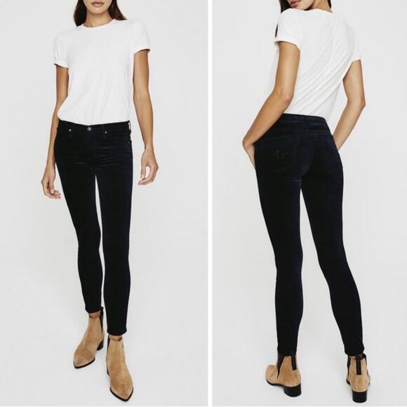 AG The Legging Ankle Super Skinny Black Cords 29 R - Picture 1 of 12